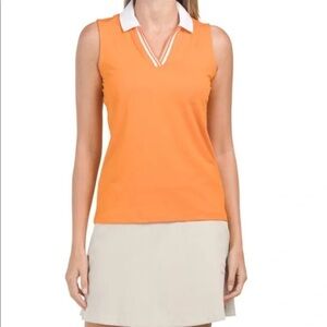 Tommy Bahama orange V-Neck Golf Tank preppy old money athletic‎ quick dry Medium